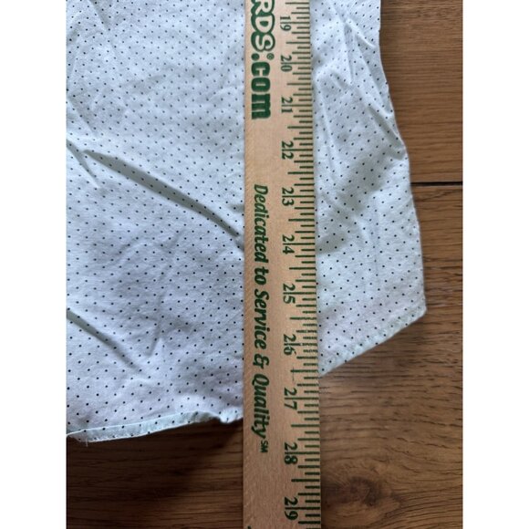 Express Extra Slim Men Size Small Button Down Shirt Green Polka Dots Cotton City - Picture 4 of 12